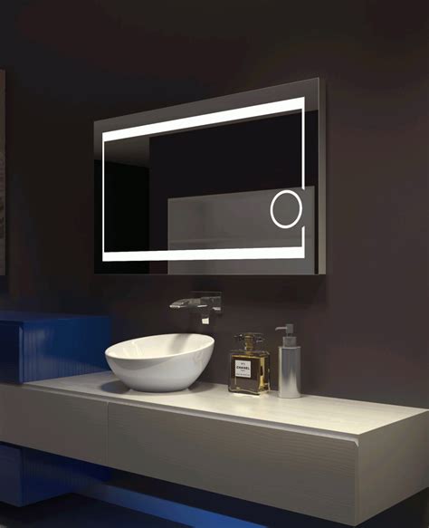 Lighted Mirror Aurora 48 X 28 In In 2022 Led Mirror Bathroom Bathroom Mirror Mirror With Lights
