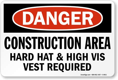 Construction Area Hard Hats Required Sign Sku S 9011