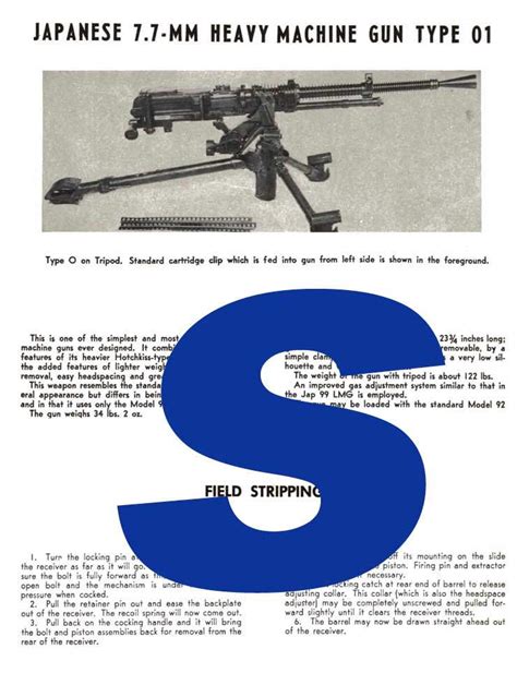 japanese heavy machine gun 7 7mm type 01 desc and stripping cornell publications