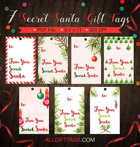 Christmas Gift Tags With Ornaments And Ribbons