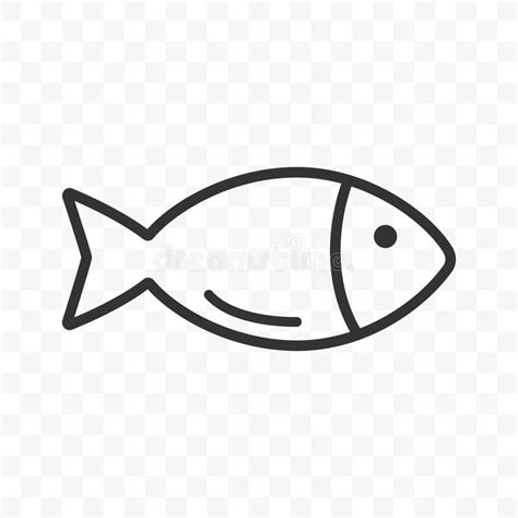 Fish Outline Icon Simple Flat Style Vector Illustration Stock