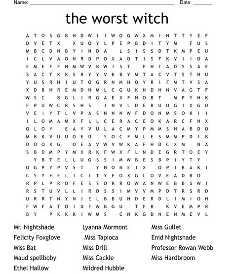 The Worst Witch Word Search Wordmint