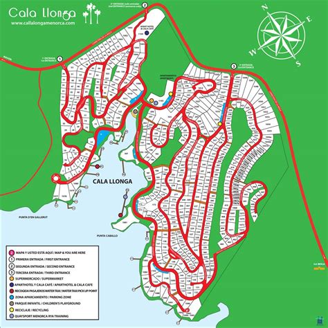 Detailed Map Cala Llonga Menorca Owners Association