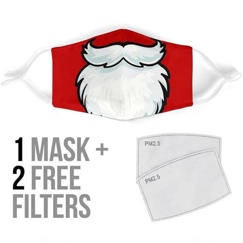 Santa Beard Face Mask Christmas Face Mask Adultchild Santa Etsy
