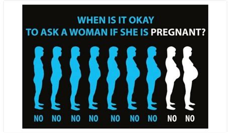 when is it ok to ask a woman if she is pregnant