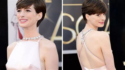 Oscars Anne Hathaway Reveals Nipples In Prada Dress On Academy