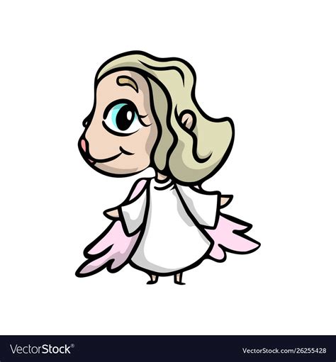 cute blonde angel girl with big blue eyes vector image