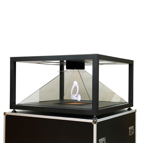 270 Degree 22inch Holographic Glass Pyramid Showcase 3d Hologram Cube