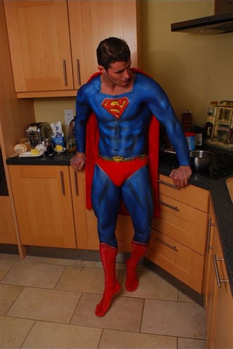 Body Painted Men Photo Mens Costumes Body Painting Superman
