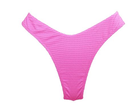 Calcinha De Biquíni Asa Delta Rosa Neon Texturizada Ilha Bikini