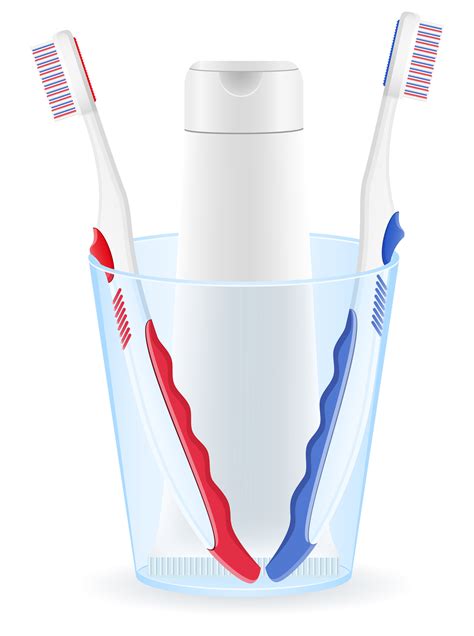 Toothbrush And Toothpaste In A Glass Vector Illustration 515166 Vector Art At Vecteezy