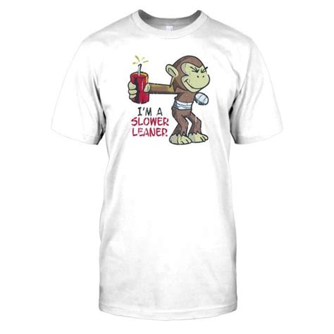 Im A Slow Learner Monkey Blanc Achat Vente T Shirt Cdiscount