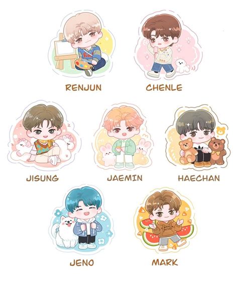 NCT Dream Sticker Cartoon Waterproof Mark Nct Jeno Jaemin Etsy Ireland Kartu Karakter