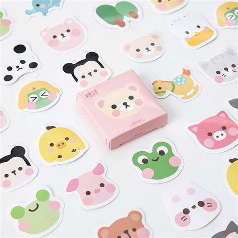 45 Pcslot Cute Animal Avatar Mini Paper Sticker Decoration Diy