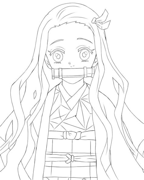 Nezuko Kamado Drawing Step By Step Instructions Chibi Drawings Outline