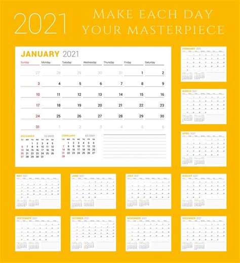 2021 Motivational Calendar Printable Free Printable Calendar Templates