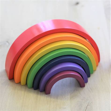 Personalised Wooden Rainbow Building Blocks For Kids By Hot Dot Laser