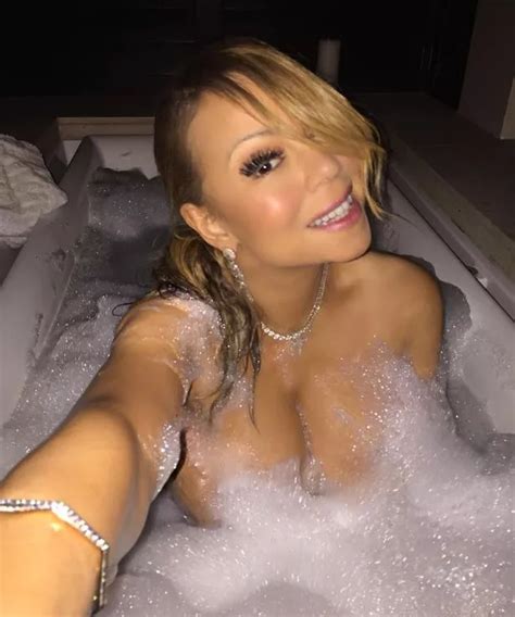 Mariah Carey Covers Bare Boobs In Bubbles As She Shares Naked Selfies