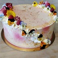 Lemon Raspberry Cake with edible flowers and gold leaf! : Baking