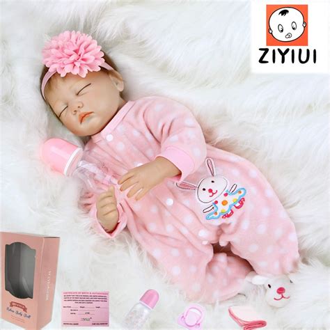 Ziyiui Reborn Baby Dolls 22 Inch 55cm Soft Vinyl Silicone Lifelike