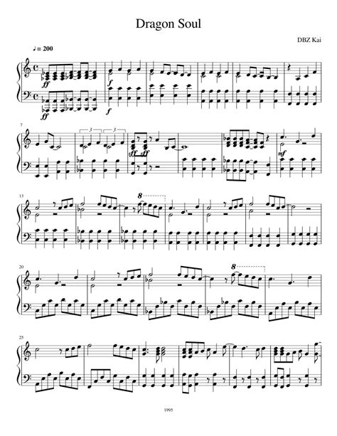 The song appeared on the 1997 album dragon ball z: Dragon Soul (from Dragon Ball Z Kai) Sheet music for Piano | Download free in PDF or MIDI ...