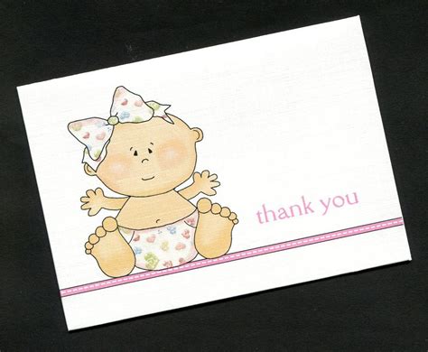 Baby Shower Thank You Cards Baby Girl Baby Girl With Heart Etsy