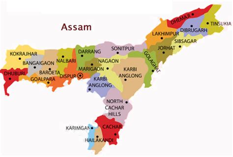 Political Map Of Assam With Districts