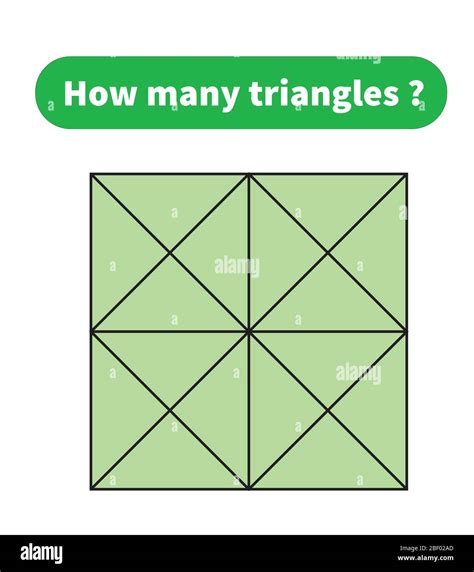 Educational Math Game How Many Triangles Mathematical Puzzle Stock