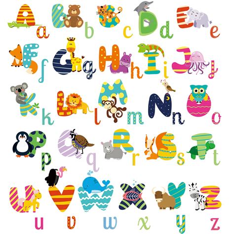 Buy Homeevolution Abc Animals Alphabet Baby Nursery Kids Peel And Stick
