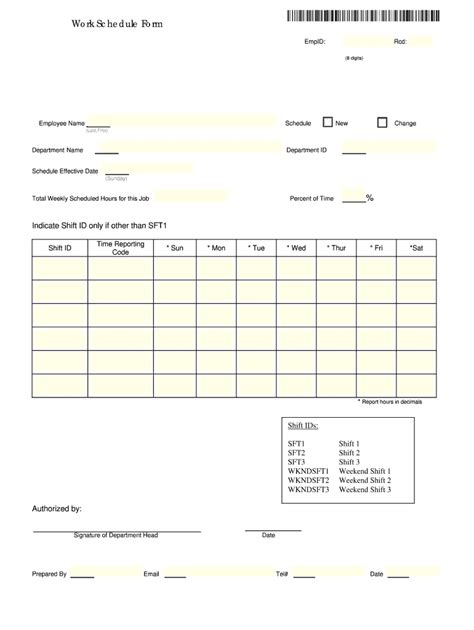 Work Schedule Form Fill Online Printable Fillable Blank Pdffiller