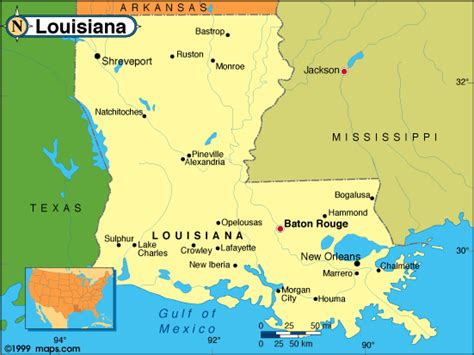 Louisiana Map With Towns Paul Smith