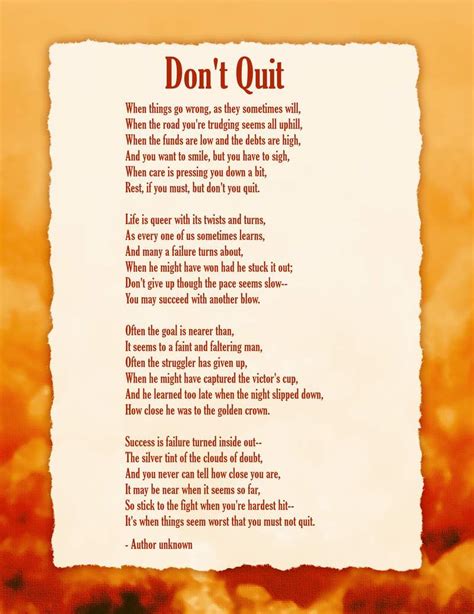 Dont Quit Inspirational Poem Fun Chap