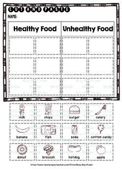Ways to keep healthy other contents: Healthy vs Unhealthy Food | Category Sort | Cut and Paste ...
