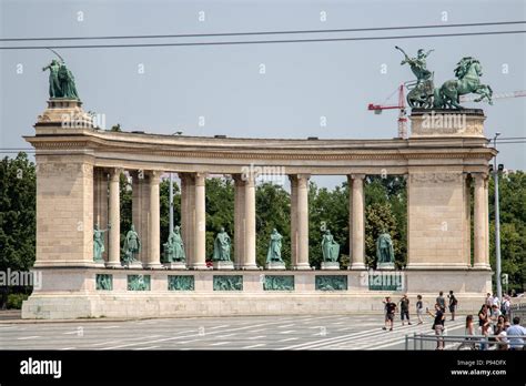 The Left Colonnade Of The Millennium Monument In Heroes Square