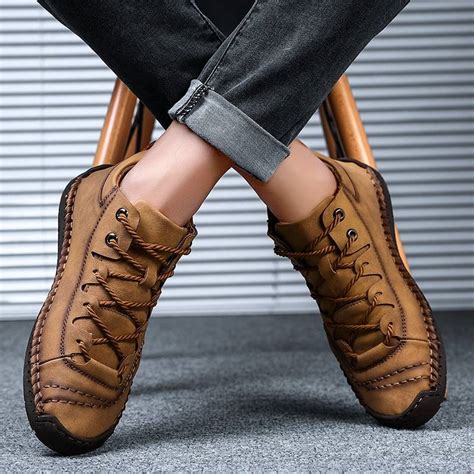 100 Leather Men British Style Comfortable Walking Shoe Gadkit