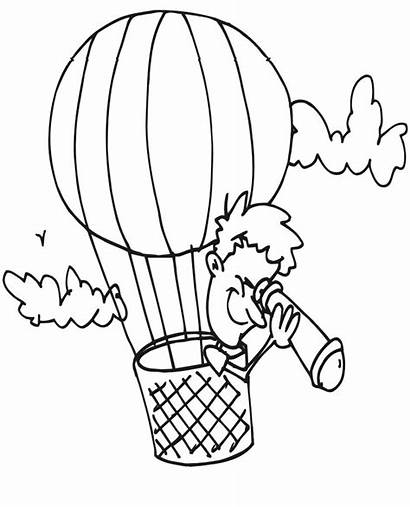 Balloon Coloring Air Pages Printable Balloons Basket
