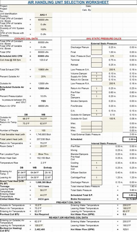 Hvac Residential Load Calculation Worksheet — Db
