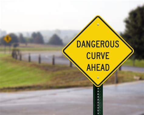 Sometimes a speed limit sign is not posted on a curved road. Curvy Road Signs | Curve Warning Signs