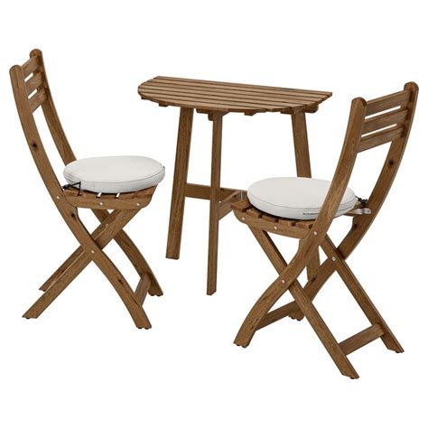 Bisa cukup dengan meletakkan satu set meja dan. ASKHOLMEN Meja dinding + 2 kerusi lipat, luar - IKEA