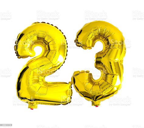 The number 23, a 2007 film starring jim carrey. Number 23 Written With Golden Foil Balloons Stock Photo - Download Image Now - iStock