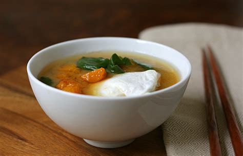 It doesn't matter if you buy wings. Miso Soup With Butternut Squash, Poached Eggs, & Spinach — La Fuji Mama