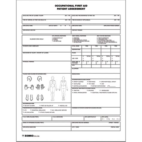 Patient Assessment Chart See693 Shop First Aid Guide Tenaquip