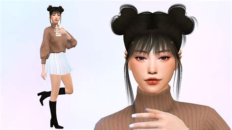 The Sims 4 Create A Sim Korean Girl Youtube