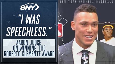 Aaron Judge On Winning The 2023 Roberto Clemente Award Sny Youtube