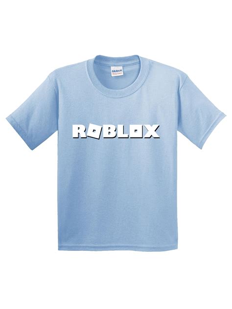 New Way 923 Youth T Shirt Roblox Logo Game Accent Medium Light Blue
