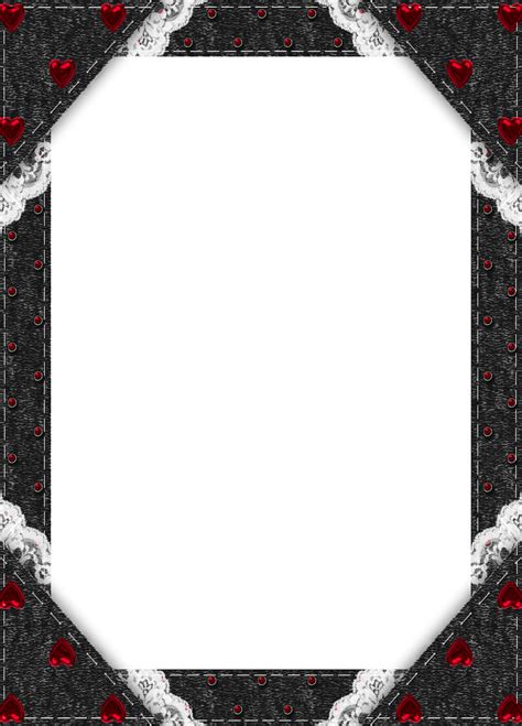 Discover free hd black frame png images. Black Transparent Frame with Red Hearts | Gallery ...