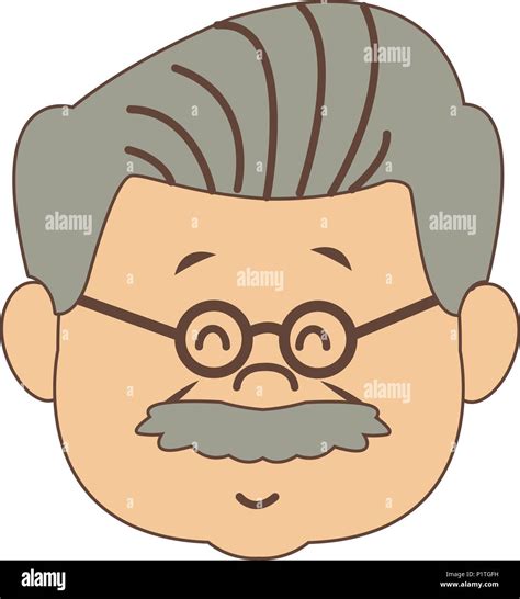 Cute Grandfather Face Cartoon Stock Vector Image And Art Alamy