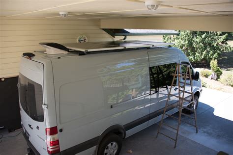Solar Panels Mounted To Roof Rack Crosspieces Sprinter Adventure Van