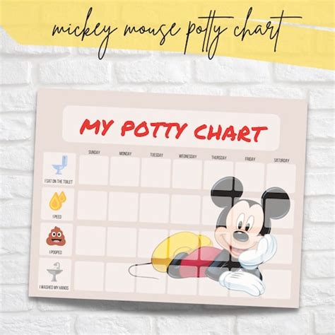 Minnie Mouse Potty Chart Potty Training Chart Minnie Mouse Etsy Canada