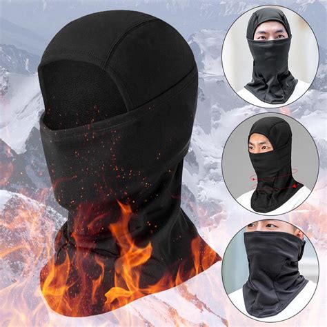 Buy Winter Thermal Face Mask Headwear Outdoor Sports Cap Black One Size
